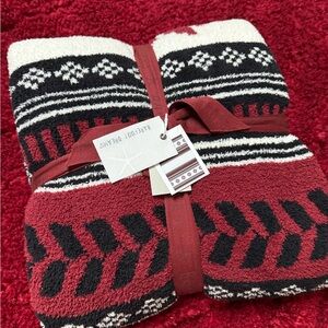 Barefoot Dreams Festive Red and Black Throw